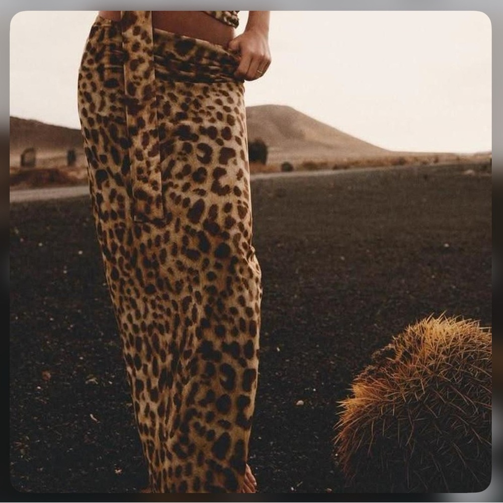 Zara Leopard Print Maxi Skirt